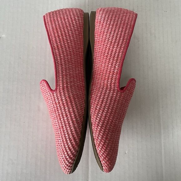 Birdies Womens The Starling Pink Lipstick Raffia Slip On Cushioned Flats Sz 9.5 - Picture 4 of 13
